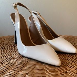 White sling backs
